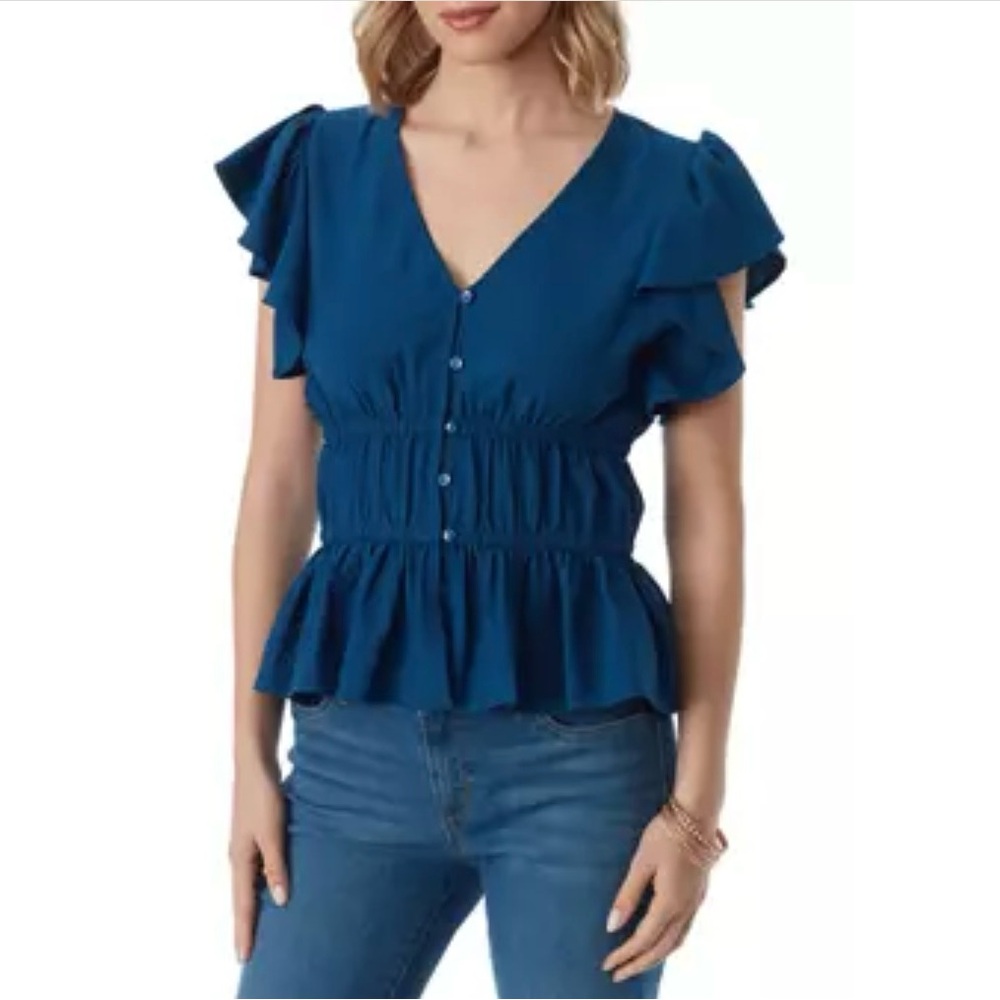 Jessica Simpson Flutter Sleeve Top
